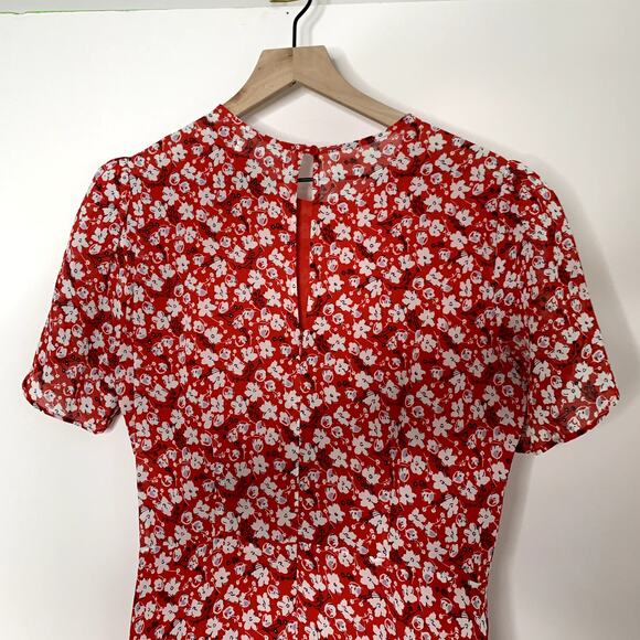 Reformation Andre Nina Sheath Midi Dress Womens Size 8 Red - Picture 10 of 16